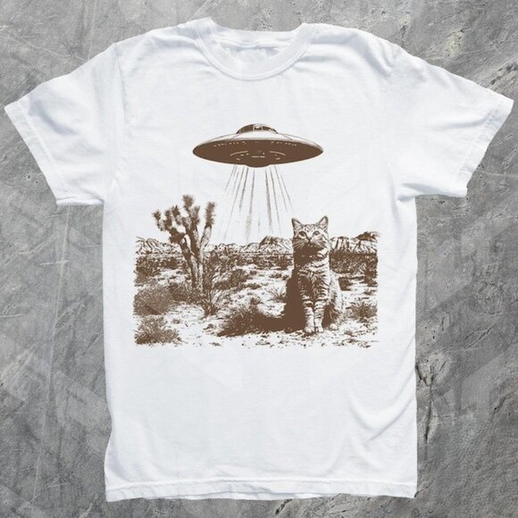 Tops - Retro 90s Western Cat Shirt, Cowboy Cat Shirt, Retro T-Shirt